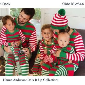 Hanna Andersson long holiday striped pajamas, size 6-7